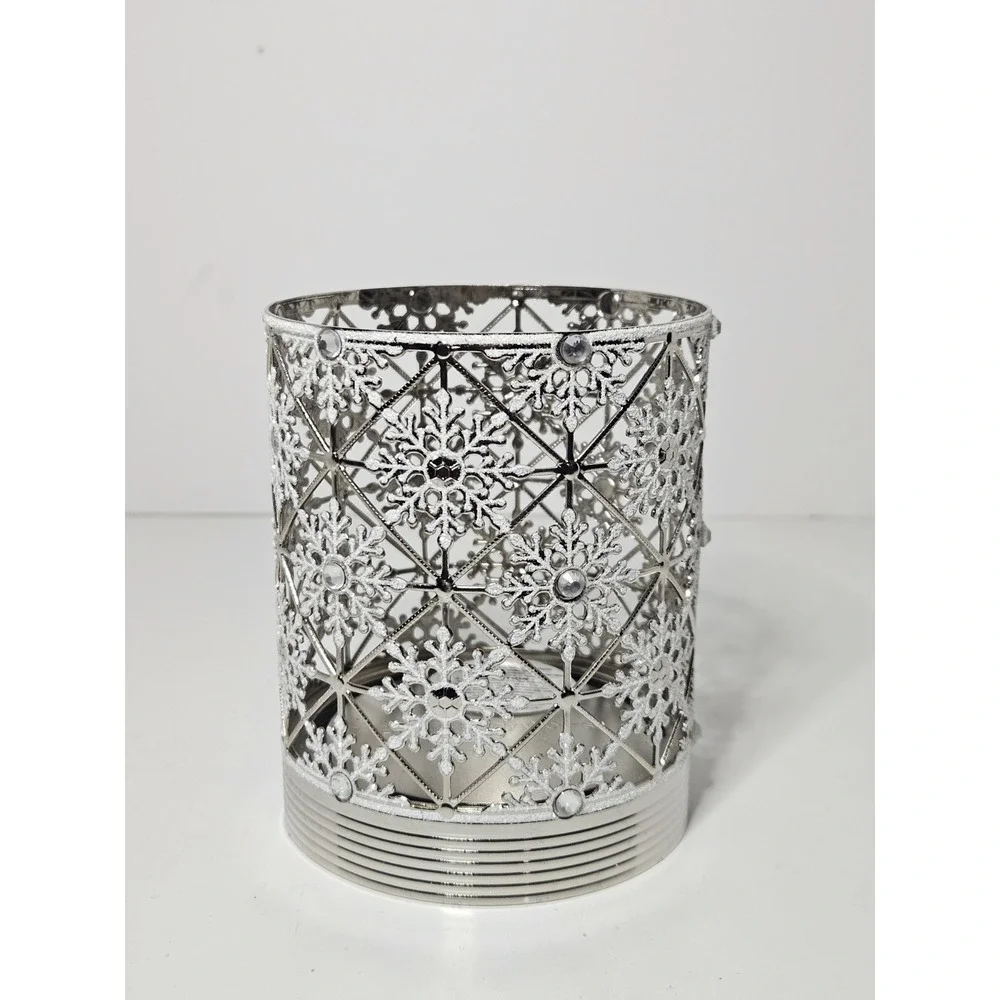 Bath & Body Works Geo Snowflake Candle Holder Single Wick Glitter Christmas
